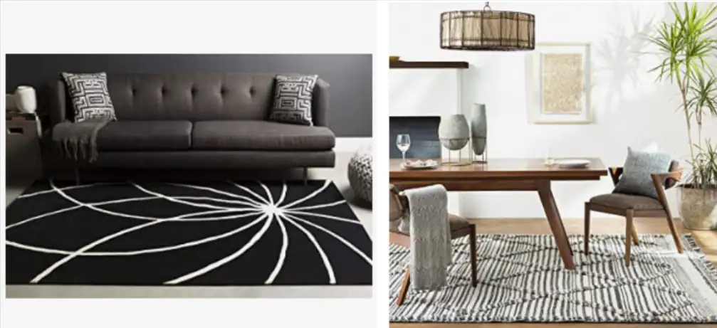 Black and White Carpet Living Room