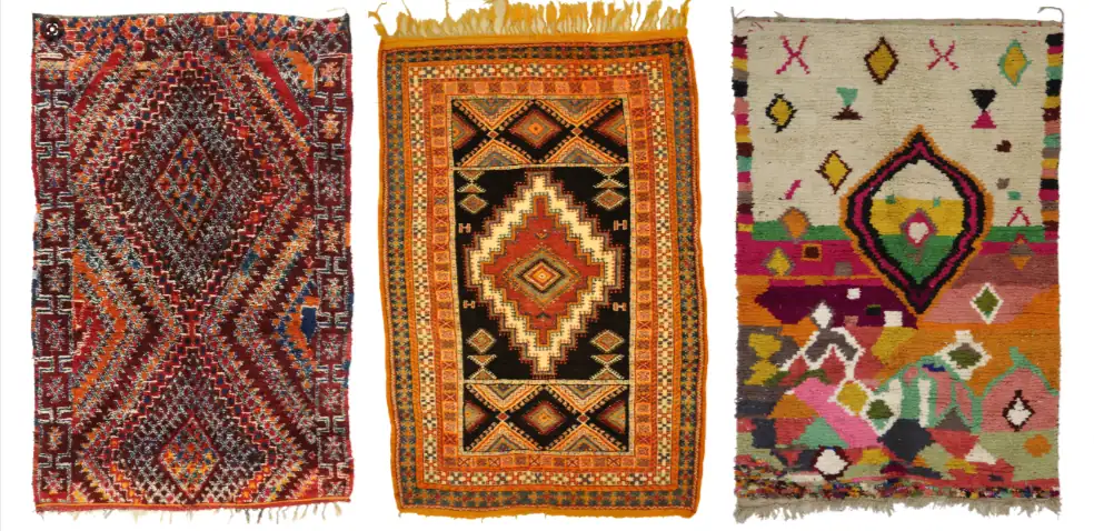antique Moroccan rugs bold hues
