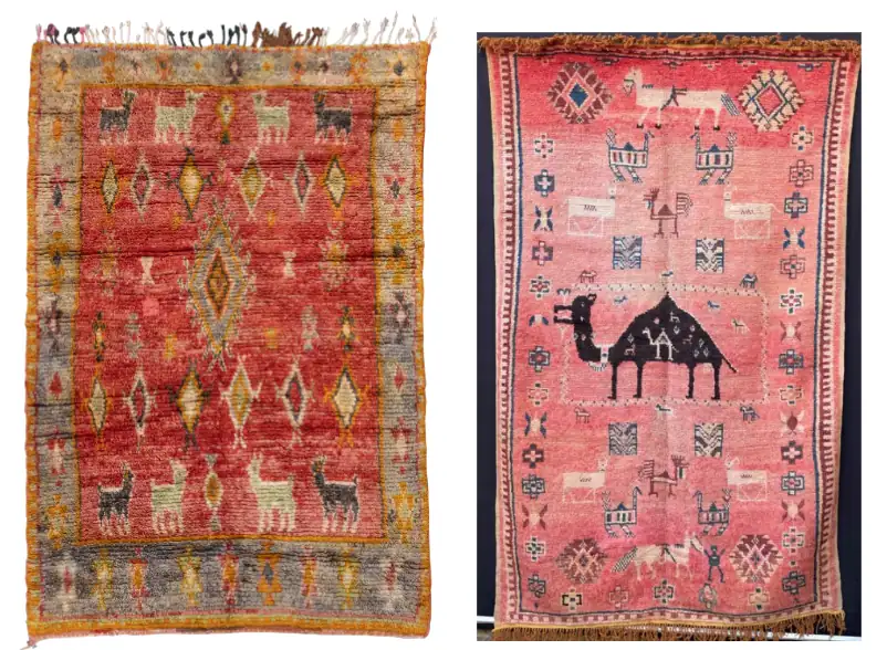 vintage Moroccan rugs animals