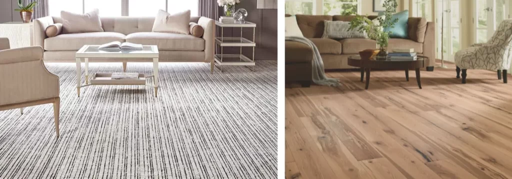 carpet and hardwood flooring