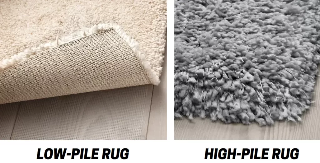low-pile rugs vs high-pile rugs