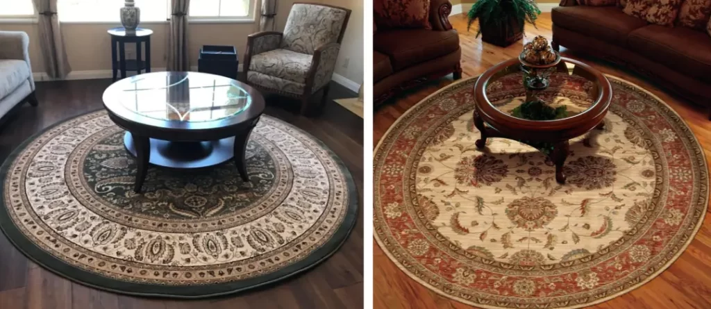 round rug with round coffee table