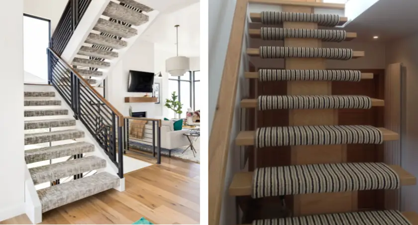 carpet on floating stairs
