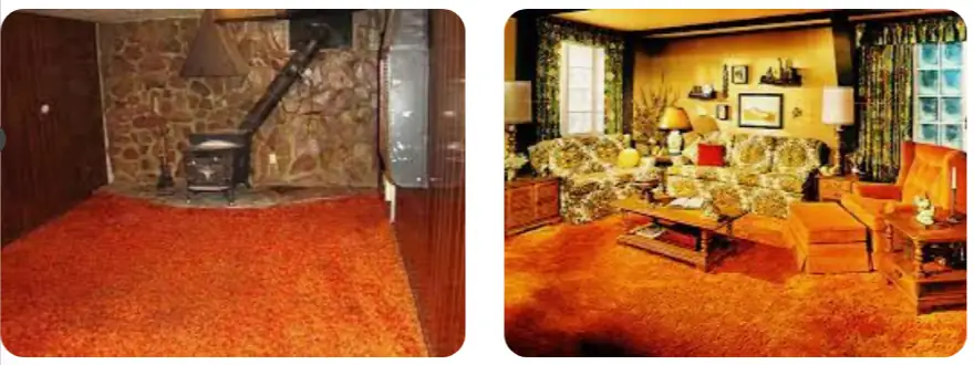 burnt orange 70s carpet